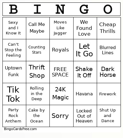 Mb 1234 Bingo Card