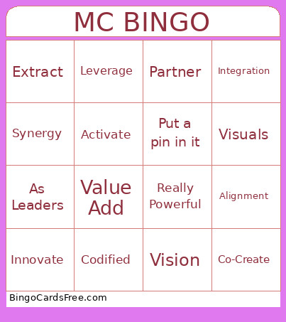 MC Bingo Card