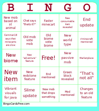 MC Live 2026 Bingo Card