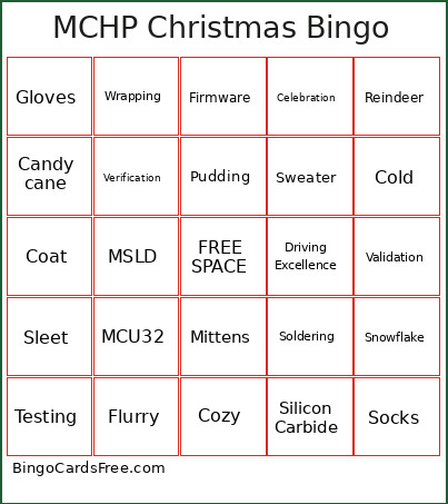 MCHP CHRISTMAS Bingo Card