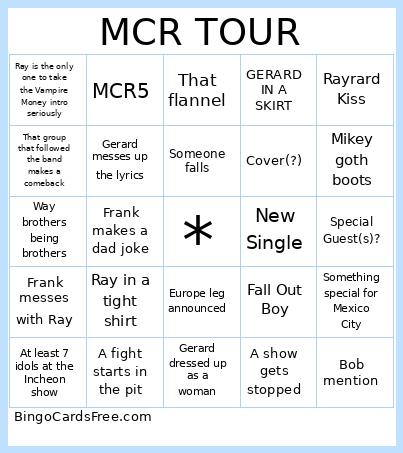 MCR TOUR Bingo
