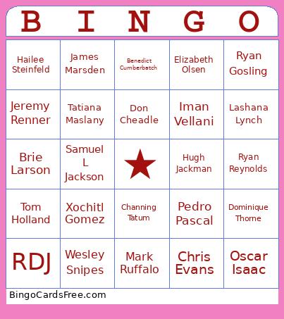MCU Bingo Card