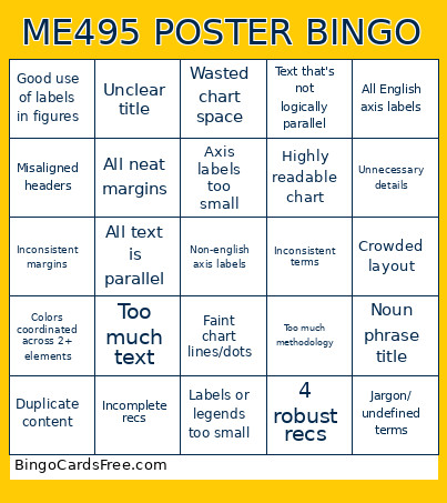 ME495 POSTER Bingo Card