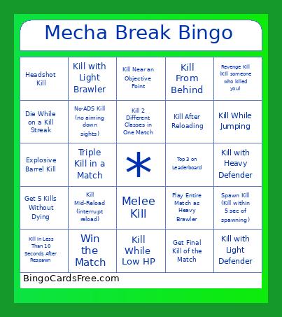 Mecha Break Bingo
