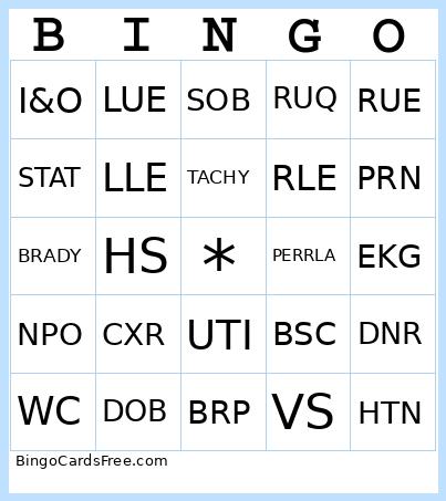MED TERM BINGO