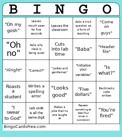 Medddddd Bingo Card