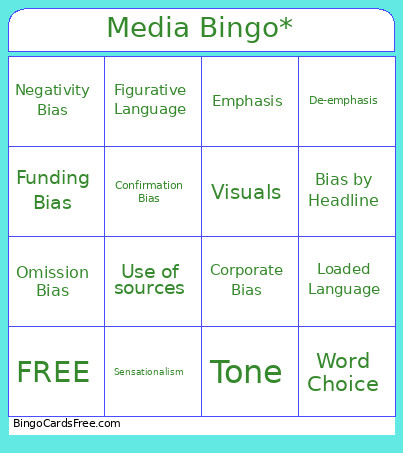 Media * Bingo Card