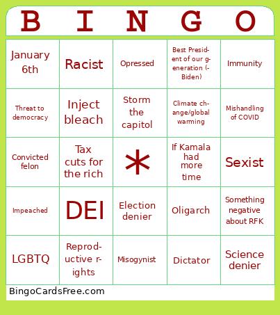 Media election reaction Bingo Cards Free Pdf Printable Game, Title: BINGO