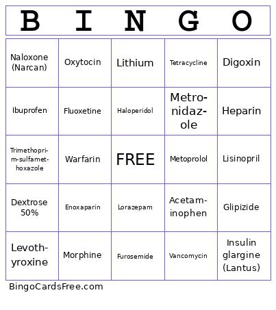 Medication Bingo