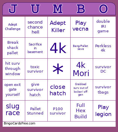 Meeep Bingo Card