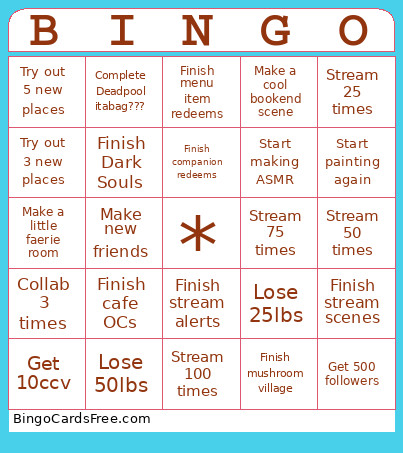 Meepers Bingo Card