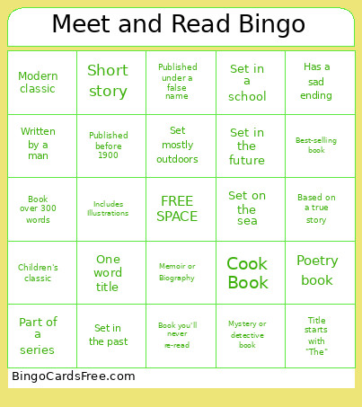 Meet And Read Bingo Card