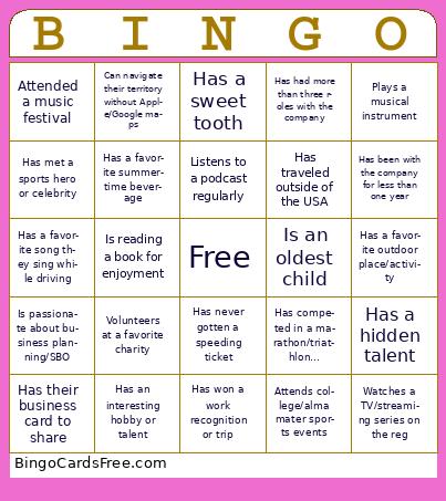 Meet & Greet Bingo
