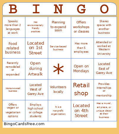 Meet & Greet Bingo Card