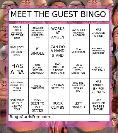 MEET THE GUEST Bingo Card