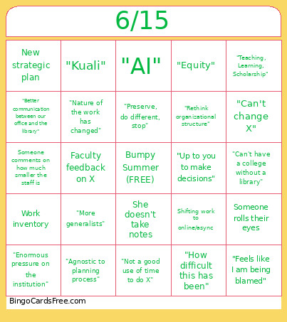 Meeting Bingo Card