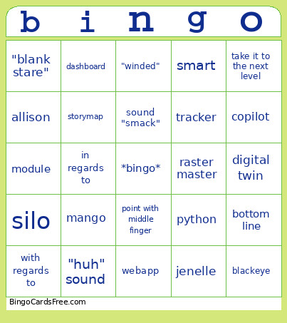 Meeting Bingo Card