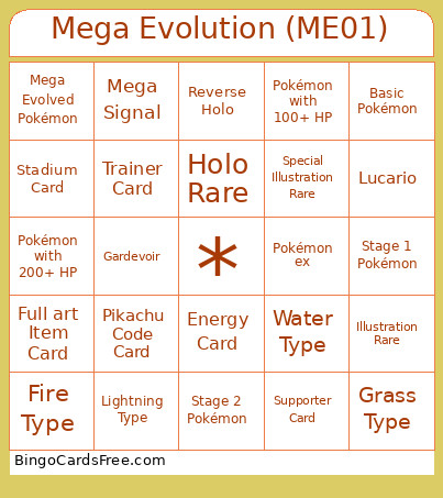Mega Evolution (ME01) Bingo Card