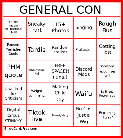 Megacon 2026 General Cosplay/interaction Bingo Card