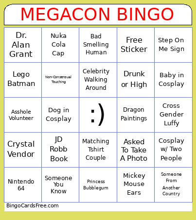 MEGACON Bingo Card