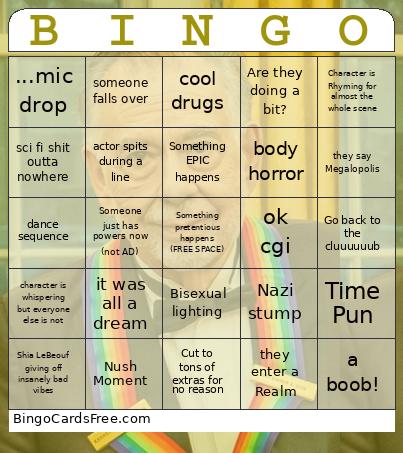 Megalopolis Bingle Bingo Card