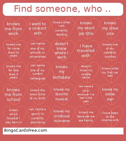 Meikee's 30th Birthday Bingo Card