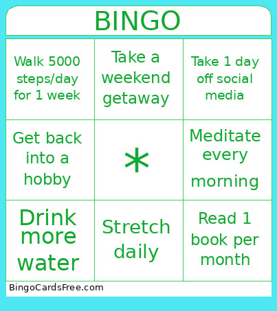 Melanie's Vision Board Bingo Card