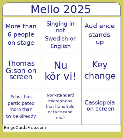 Mello 2025 Bingo Card