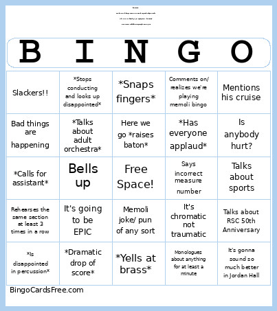 Memoli Bingo Card