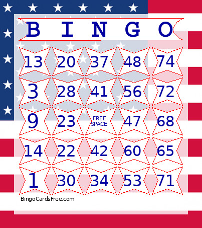 Memorial Day Bingo Card