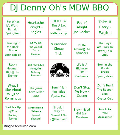 Memorial Day Weekend BBQ Hits Bingo Card