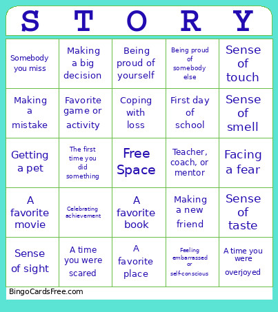 Memory Bingo Card