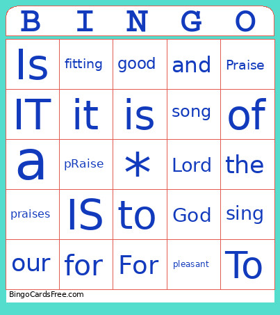Memory Verse Bingo Card