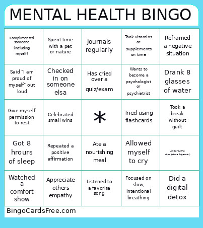 MENTAL HEALTH Bingo Card