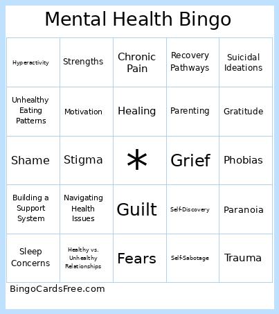 Mental Health Bingo