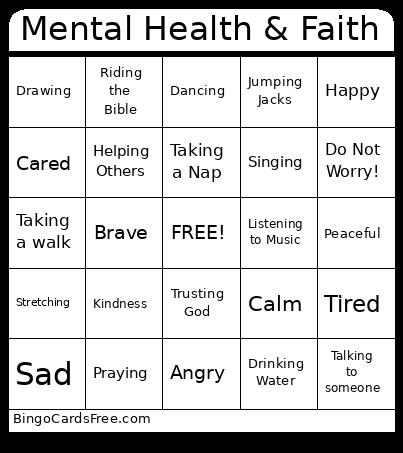 Mental Health & Faith Bingo