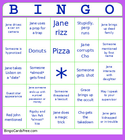 Mentalist Bingo Card 2