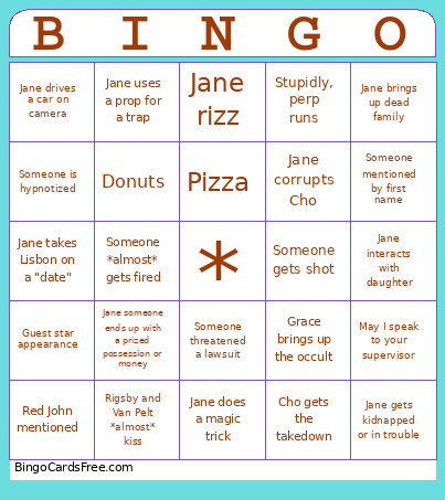 Mentalist Bingo Card 3