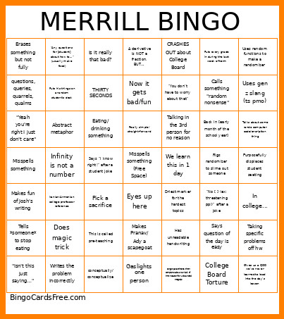 MERRILL Bingo Card