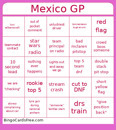 Mexico 2025 Bingo Card 2