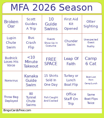 MFA 2026 Season Bingo Card