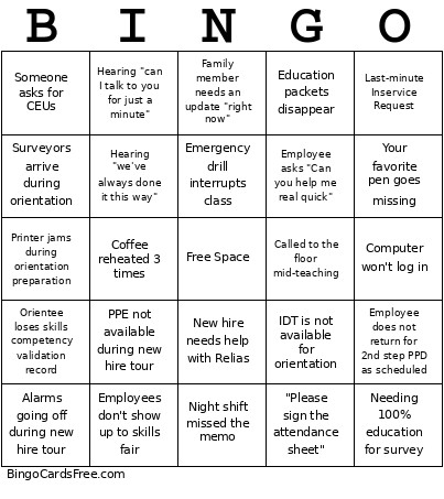 MFA ! Bingo Card