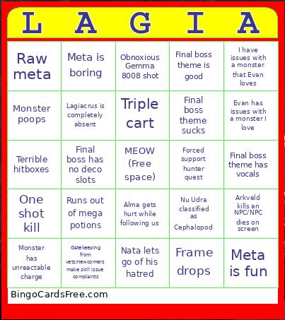 MH WILDS Bingo Card