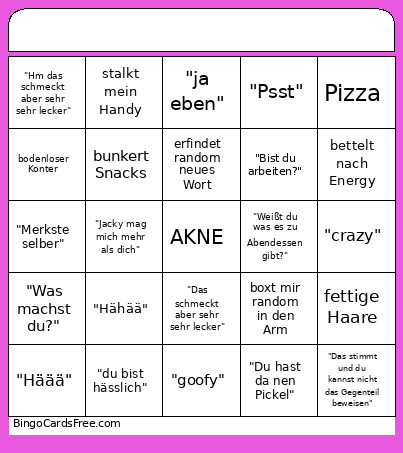 Michel Bingo Card