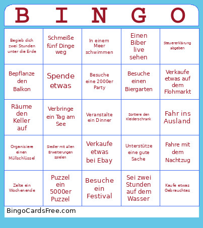 Michis Jahres 2026 Bingo Card