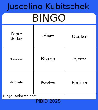 Microscópio Bingo Card