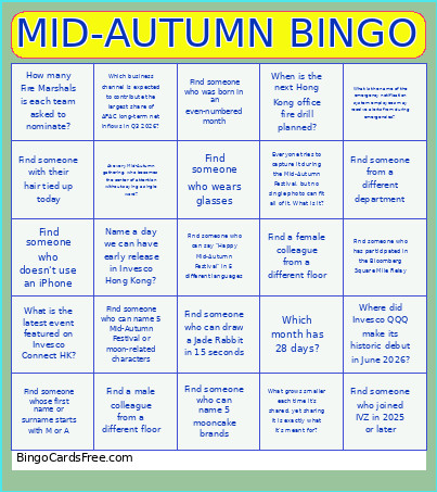 MID-AUTUMN Bingo Card