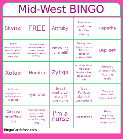 Mid-West Bingo Card