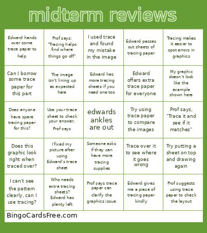 midterm reviews Bingo