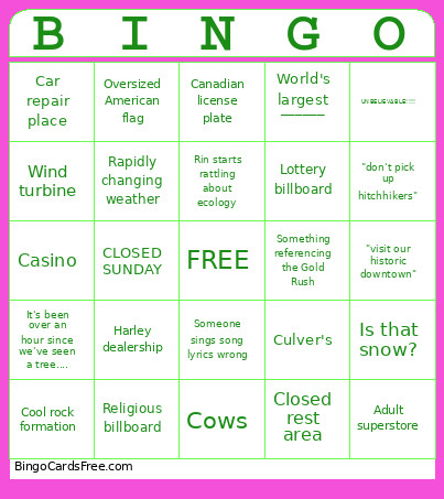 Midwest Bingo Card